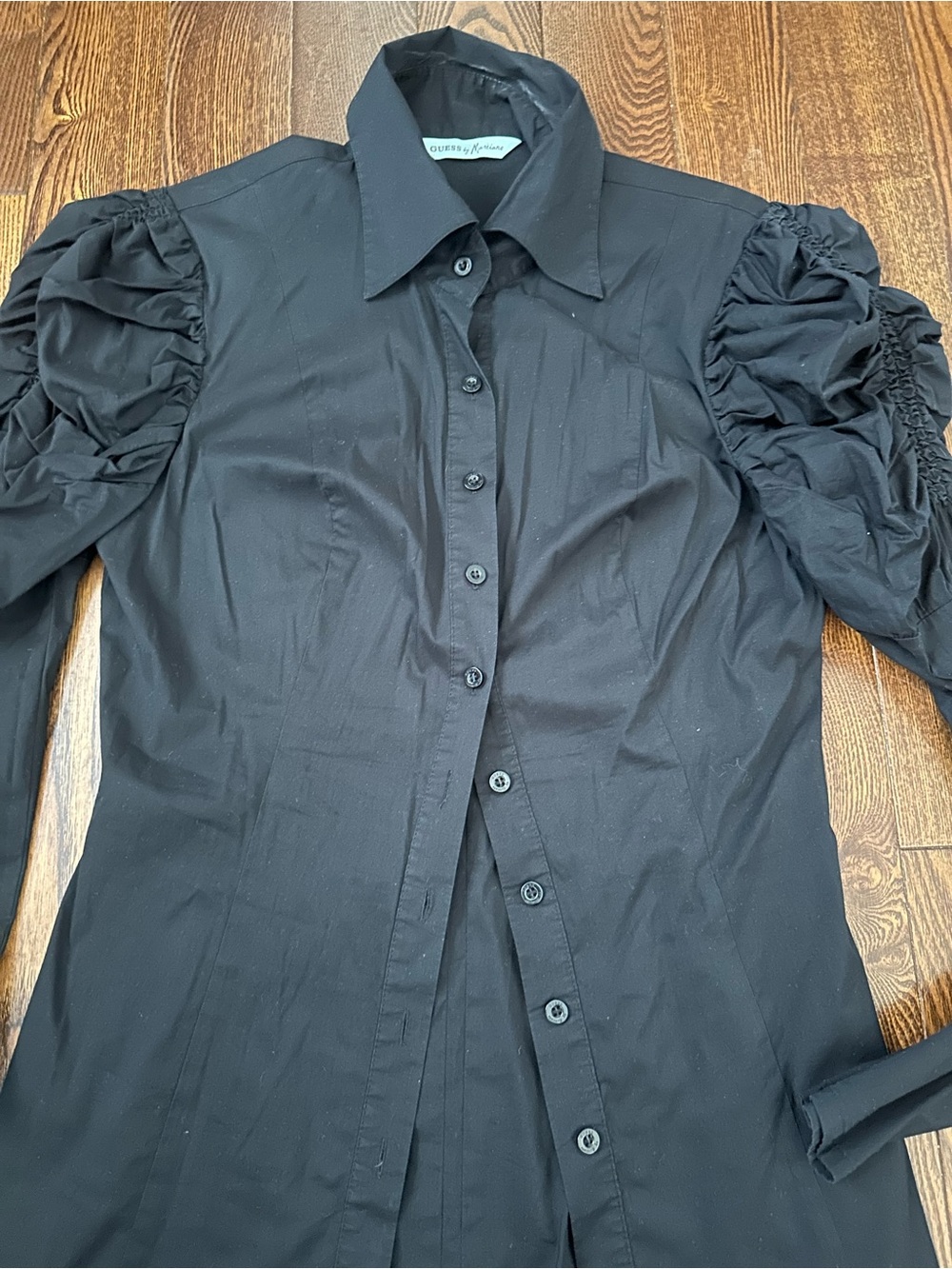 Guess by Marciano Black Collared Button-Up Blouse - Picture 2 of 5